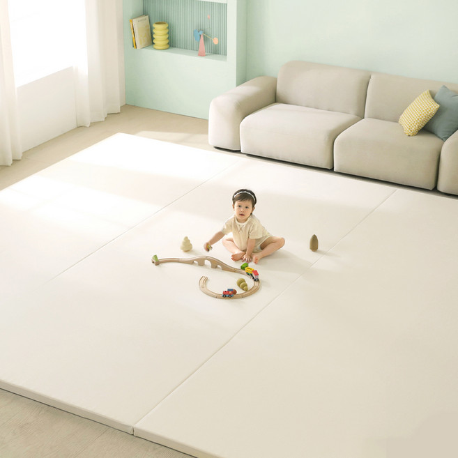 리코코 꿈비 유아용 양면이중코팅 트리플 원피스 매트 방문설치, 크림화이트