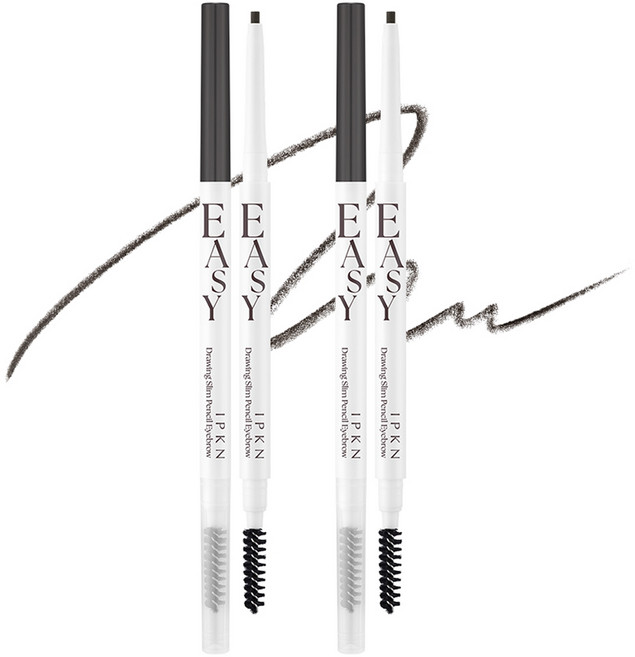 IPKN 輕鬆描繪纖細眉筆, 01號 灰色, 2個