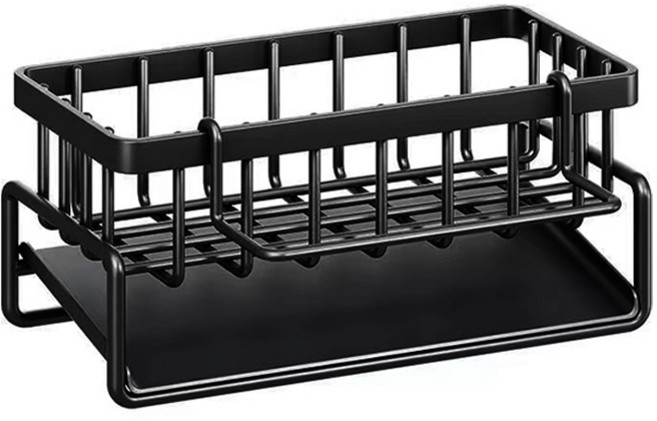 GUNU 수세미 물빠짐 카본 공중부양 행주걸이, 블랙, 1개