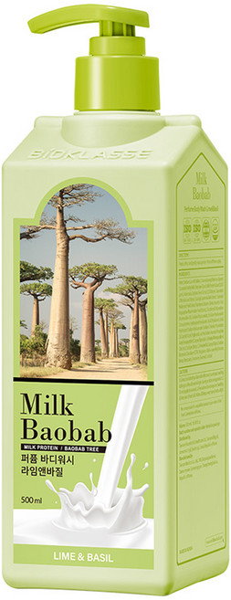 밀크바오밥 퍼퓸 바디워시 라임앤바질, 500ml, 1개