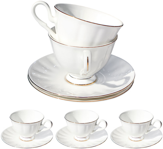 블랑 골드 본차이나 커피잔 5인조 세트, 1세트