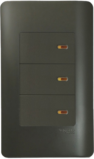 Schneider Electric 施耐德電機 ZENcelo系列 三切三路純平開關 鐵灰色, 1個