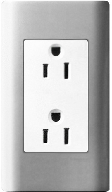 Schneider Electric 施耐德電機 ZENcelo系列 雙插座 附接地極 銀色, 1個