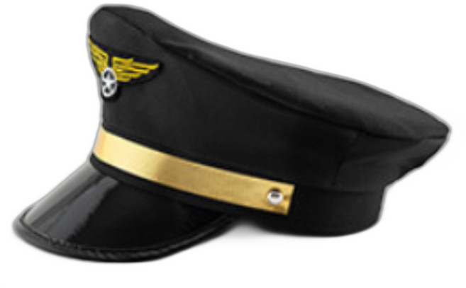 블랙트리 할로윈 포인트 비행 공군모자 역할놀이 소품, 블랙, 1개