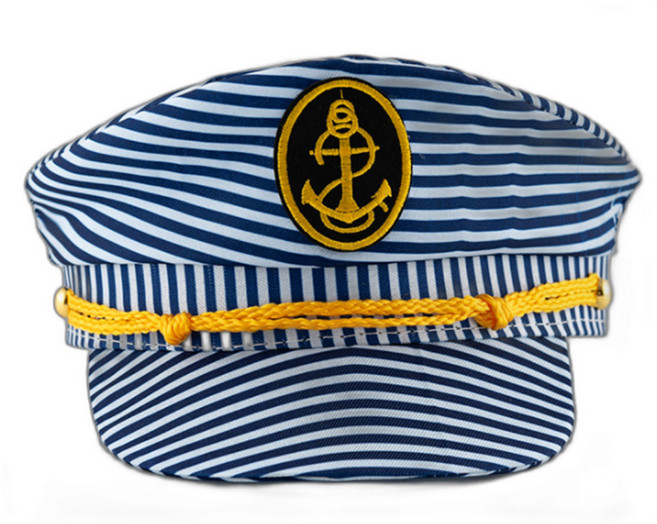 블랙트리 스트라이프 해군 포인트 모자, 네이비, 1개