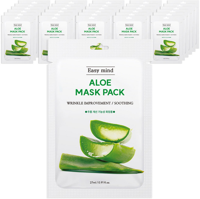 이지마인드 주름개선 마스크팩 알로에, 1개, 50개입