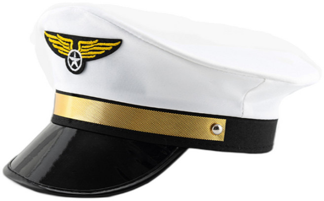 블랙트리 할로윈 포인트 비행 공군모자 역할놀이 소품, 화이트, 1개