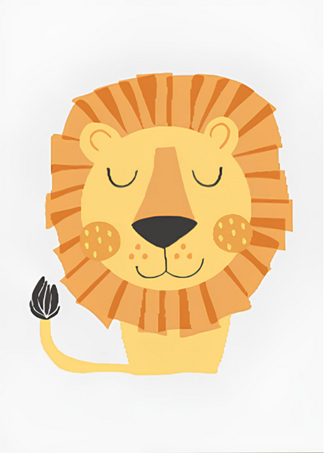 모모픽스페인팅 DIY 유화그리기 10 x 15 cm, A34 라이언, 1세트