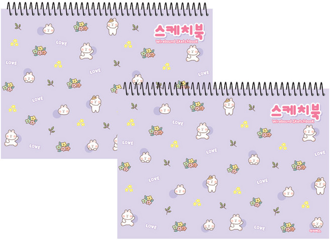 아이비스 스케치북 토끼패턴, 8절, 2개, 35매