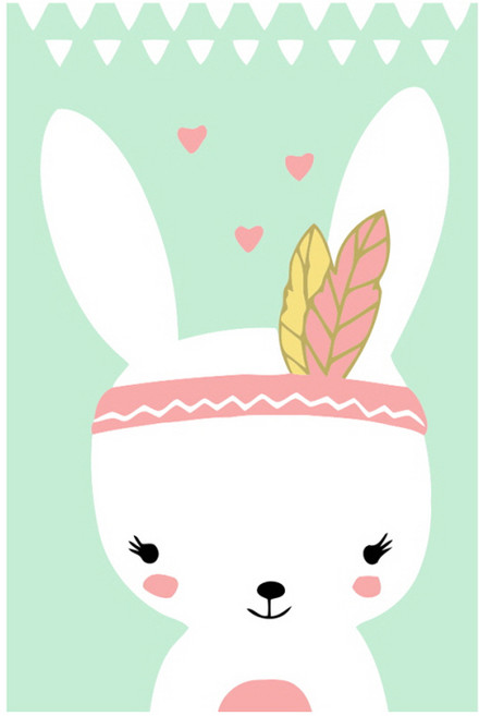 모모픽스페인팅 DIY 유화그리기 10 x 15 cm, A40 인디언 토끼, 1세트