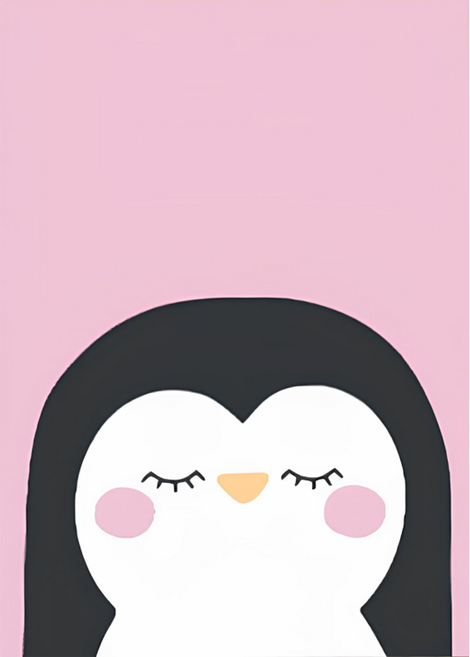 모모픽스페인팅 DIY 유화그리기 10 x 15 cm, A33 팽귄, 1세트