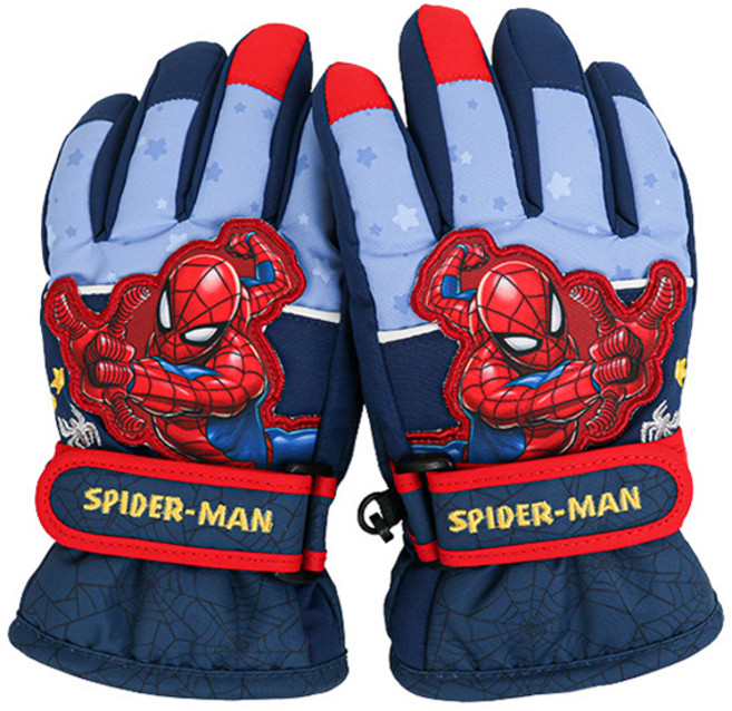 Marvel 男童蜘蛛人星星立體滑雪手套 50068