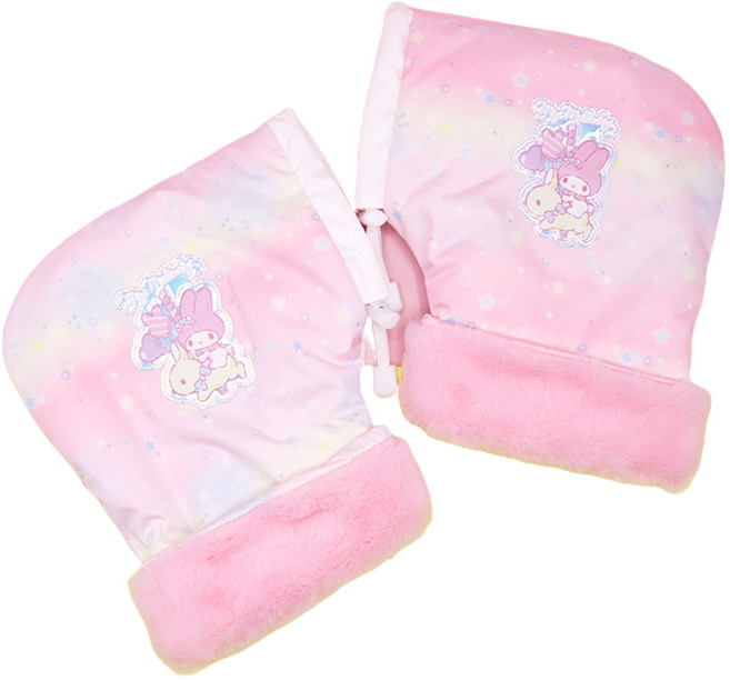 윙하우스 마이멜로디 산리오 자전거 킥보드 장갑 양손착용 세트, 핑크, 1세트