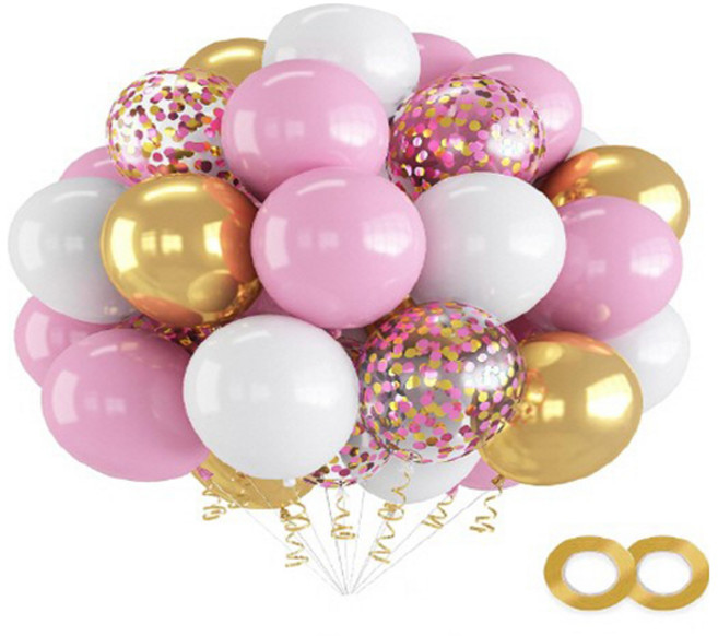 만들하비 컨페티 풍선 세트, 핑크골드, 1세트
