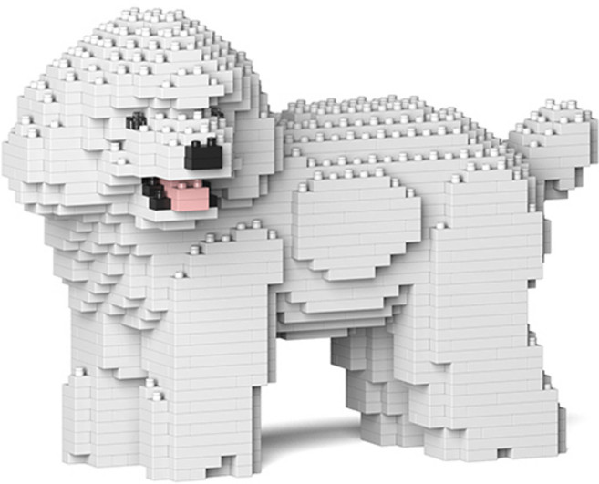 JEKCA 回頭看的玩具貴賓犬積木 S, 白色, 1個