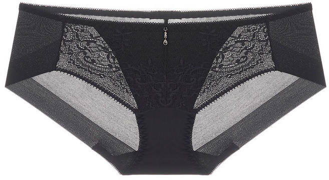 비너스 여성용 배색 레이스 노라인 헴팬티