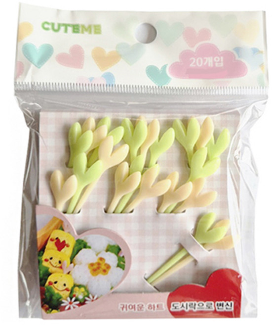 큐트미 아기자기 하트픽 그린 10p + 옐로우 10p 세트 MP322, 20개입, 1세트