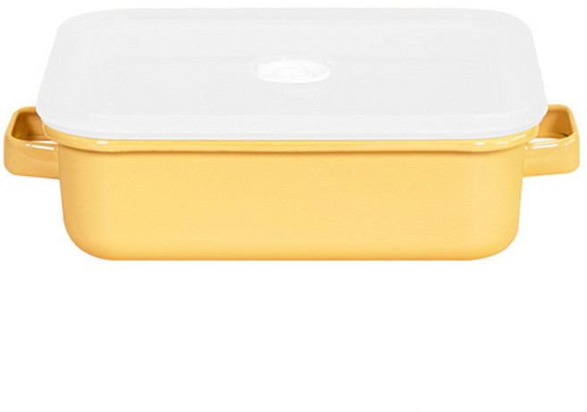 에지리 인덕션 쿡앤씰 밀폐 법랑 냄비 얕은형 4호 1.4L, 1개, 옐로우, 23.4cm