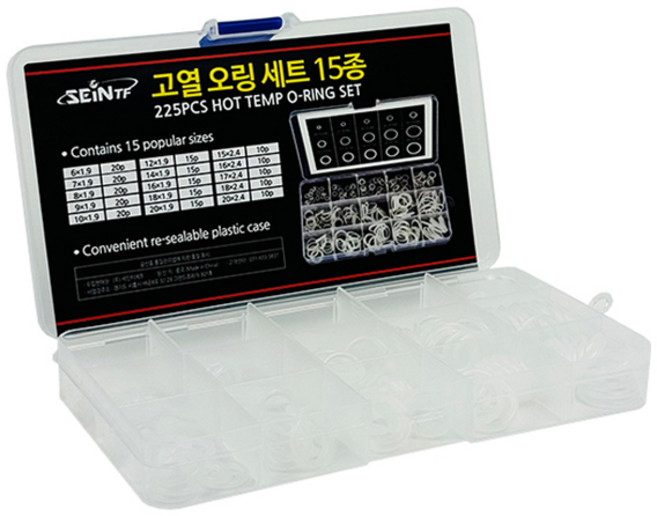 세인티에프 내열 고온 오링 세트 15종 225p, 1개