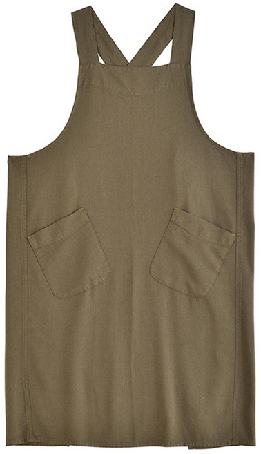 순잠 베이직 린넨 앞치마, 브라운, 1개