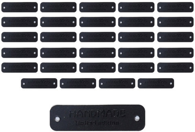 심플라인 핸드메이드 리미티드 에디션 가죽라벨, 블랙, 30개