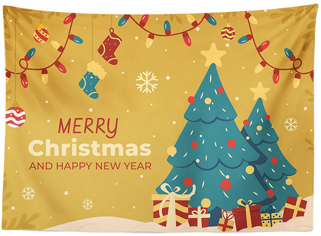 아티홈 메리크리스마스 태피스트리 벨벳, TYPE15, 1개