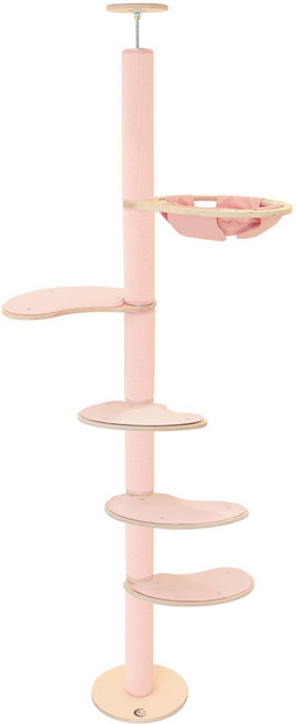 캣츠드림 고양이 기본에 충실한 해먹형 풀카펫 캣폴 세트 001 대형 B형, 핑크, 1세트