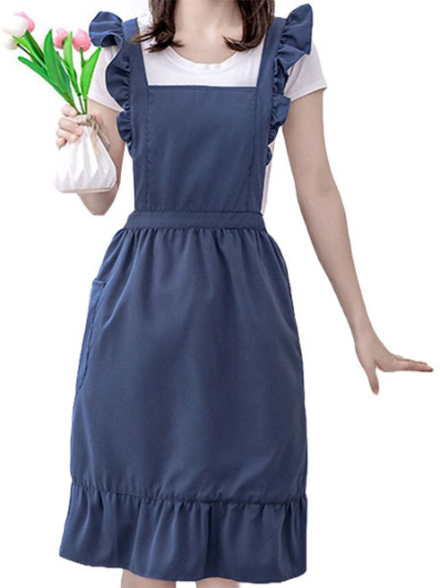 순잠 프린세스 메이드 스타일 앞치마, 네이비, 1개