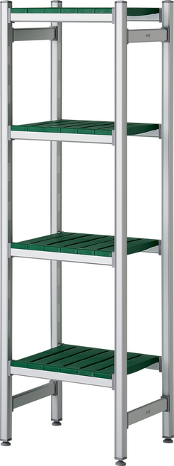 아톤 국내 제조 다용도 조립식 세탁실 수납 알루미늄 선반, 그린, 4단