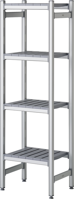 아톤 국내 제조 다용도 조립식 세탁실 수납 알루미늄 선반, 실버, 4단