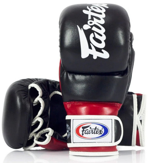 페어텍스 슈퍼 스파링 MMA 글러브 양손세트 FGV18, 블랙 + 레드, 1세트