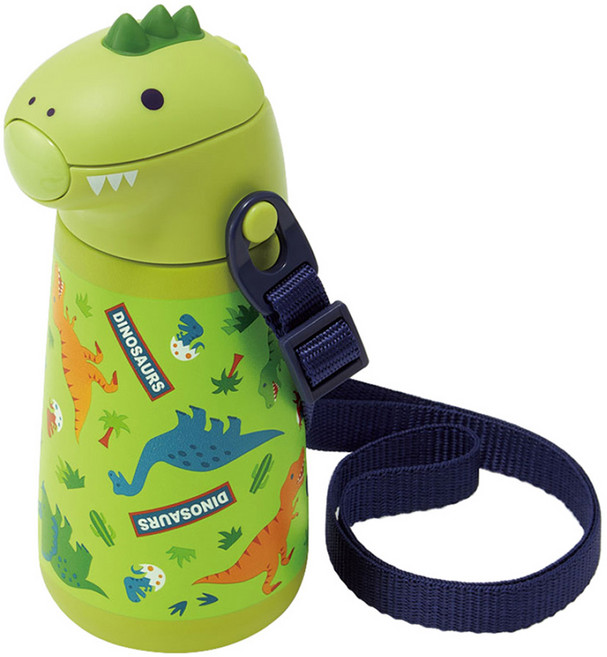 스케이터 캐릭터페이스 보냉 빨대물통 SSH4D, 다이노사우루스, 370ml, 1개