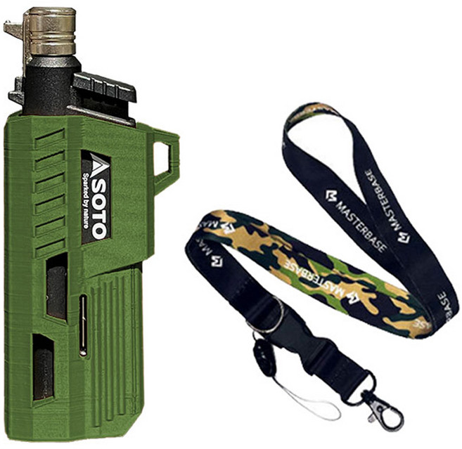 마스터베이스 슬라이드 토치 ST-487 전용 마그네틱 케이스 + 랜야드 세트, OD + 우드랜드, 1세트