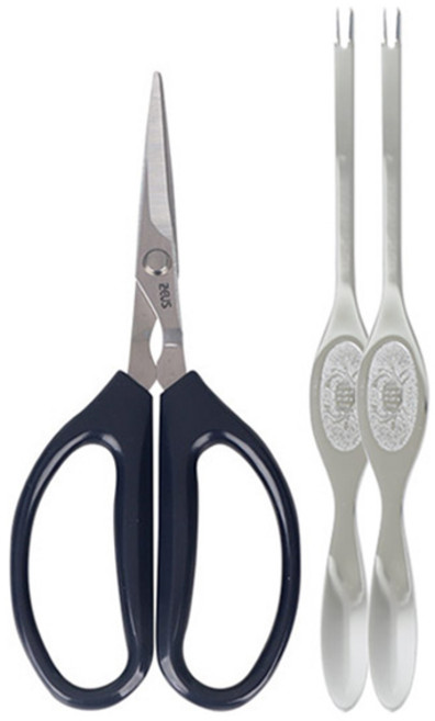 제우스 다용도 연질 게가위 + 게살포크 2p 세트, 혼합색상, 1개