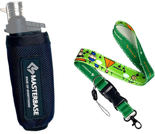 MASTERBASE SOTO噴火槍 ST-487/480用 軟殼保護套 + 掛繩組, 1套, 海軍藍(收納袋), My Camping Life(掛繩)