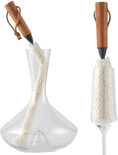 빈토리오 와인잔 앤 디캔터 세척솔 2종 세트, 우드, 1세트