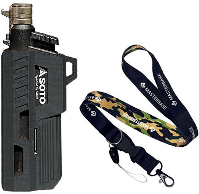 마스터베이스 토치 ST-487 전용 마그네틱 케이스 + 랜야드 세트, GP + 우드랜드, 1세트
