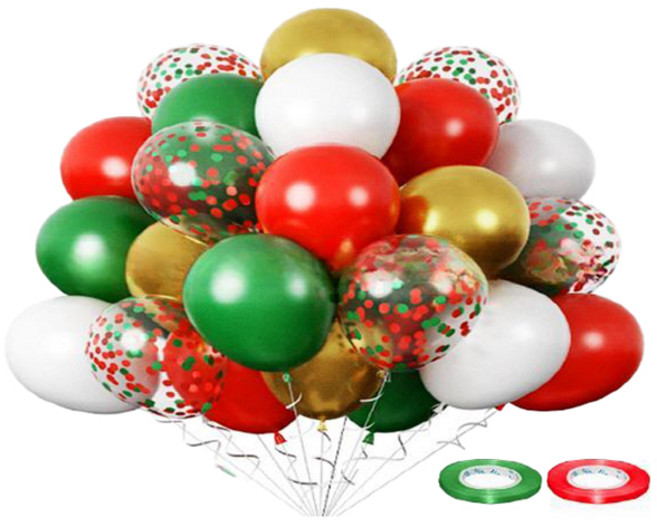 만들하비 컨페티 풍선 30p 세트, 그린레드(랜덤발송), 1세트