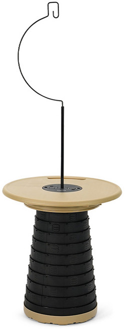 아코디언 접이식 캠핑 체어 + 테이블 상판 + 랜턴걸이 세트, 베이지, 1세트