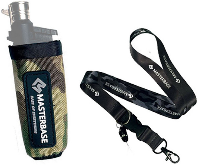 MASTERBASE SOTO噴火槍 ST-487/480用 軟殼保護套 + 掛繩組, 1套, 林地迷彩(收納袋), 迷彩灰(掛繩)
