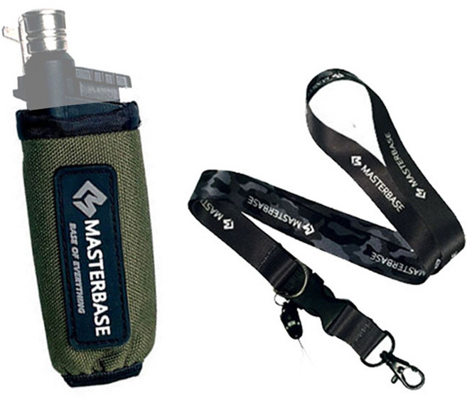 MASTERBASE SOTO噴火槍 ST-487/480用 軟殼保護套 + 掛繩組, 1套, 橄欖綠(收納袋), 迷彩灰(掛繩)