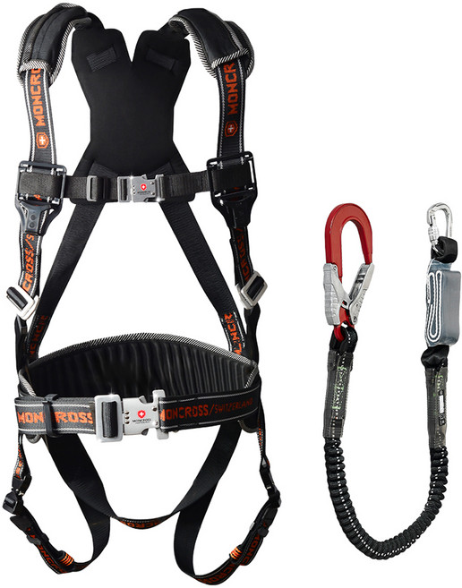 몽크로스 전체식 안전대 적훅AL엘라싱글죔줄 DMS-K-203A + 몽크로스 파우치 2종, 혼합색상, 1개