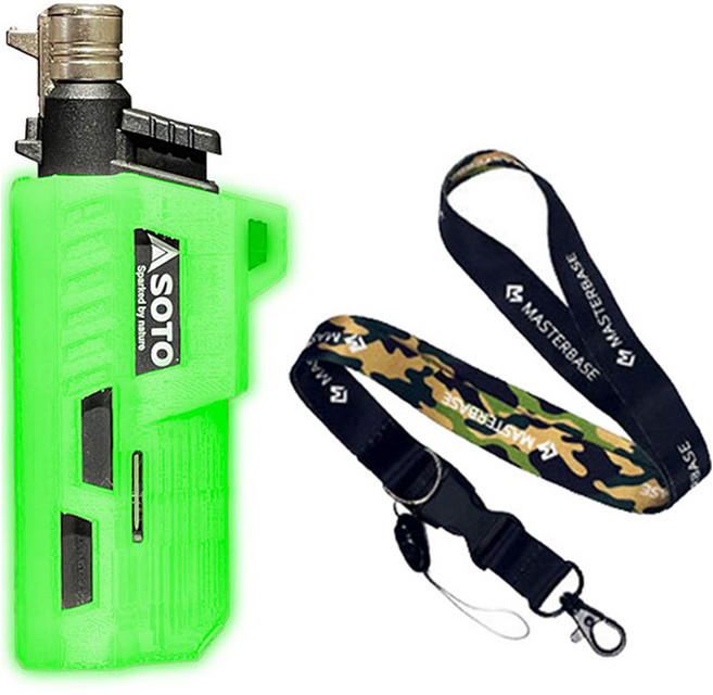 Master Base SOTO噴火槍 ST-487專用 磁吸保護殼 + 掛繩組, 1套, 幽靈(磁吸保護殼), 林地(掛繩)