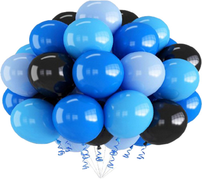 만들하비 컨페티 풍선 30p 세트, 블루블랙(랜덤발송), 1세트