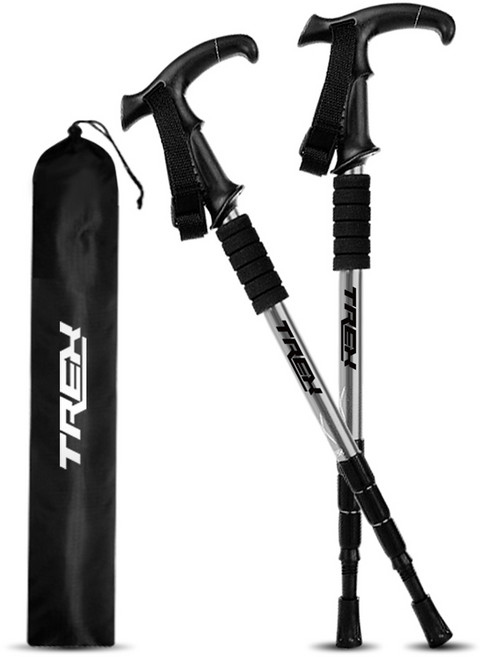 T렉스 하이레벨 등산스틱 T자형 2p, 실버, 1개