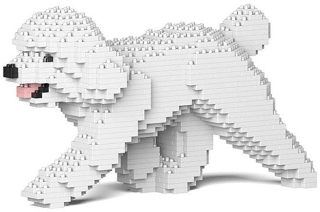 JEKCA 走路玩具貴賓犬積木 S, 白色, 1個
