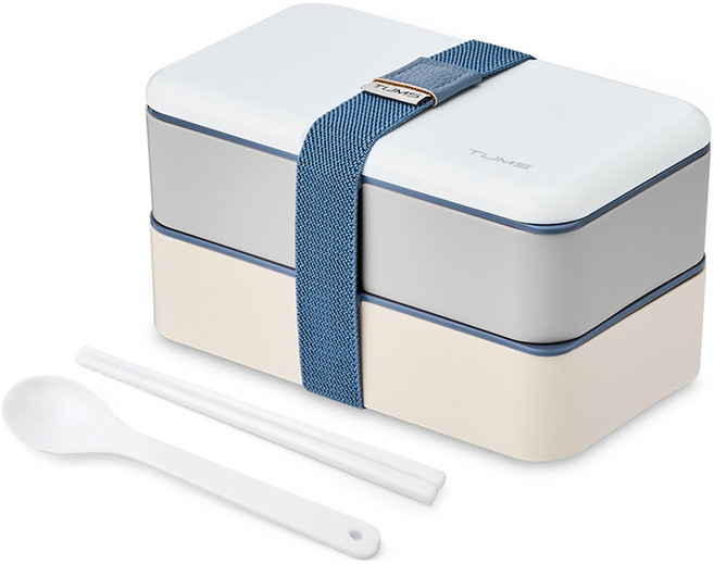텀스 컬러샌드 런치박스 1110ml + 수저 세트, 그레이베이지, 1세트