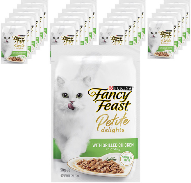 팬시피스트 3개월 이후 고양이 쁘띠딜라이트 주식 파우치, 닭, 50g, 24개