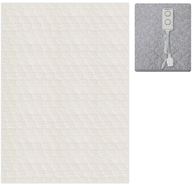 베베누보 커버분리형 온열 전기매트 아이보리 튤립 방수 + 전용 세탁망 세트 BBNV101W-MD3A, 패밀리(200 x 150 cm)