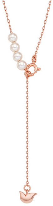 티르리르 여성용 드롭 펄 튤리 체인 실버 목걸이 + 쇼핑백 TNSSVP13996M